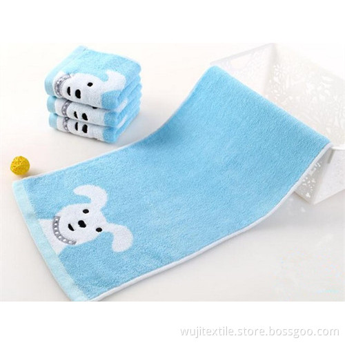 SGS Blue Puppy Cotton Face Towel for Babies (WJ-CH1563)